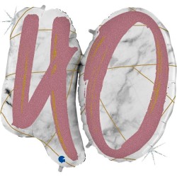BALLON METALLIQUE MARBLE MATE ROSE CHIFFRE 40 104 CM 