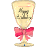 BALLON METALLIQUE COUPE DE CHAMPAGNE HAPPY BIRTHDAY 91 CM  BALLON METALLIQUE COUPE DE CHAMPAGNE HAPPY BIRTHDAY 91 CM