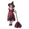 DEGUISEMENT HALLOWEEN SORCIERE ROBE ROSE ETOILES BRILLANTES ARGENT BEBE 1-2 ANS