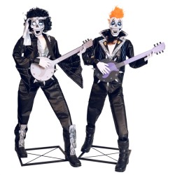DECORATION HALLOWEEN DUO DE SQUELETTES PUNK ROCK 185 CM ANIMATRONIC