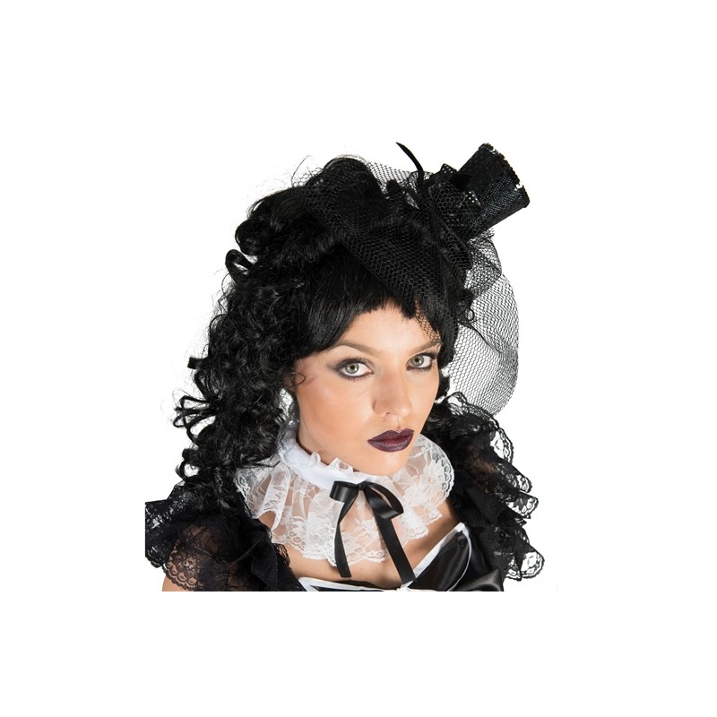 MINI CHAPEAU AVEC VOILE NOIR SUR SERRE TETE MINI CHAPEAU AVEC VOILE NOIR SUR SERRE TETE