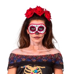 DEMI MASQUE LOUP DIA DE LOS MUERTOS JOUR DES MORTS