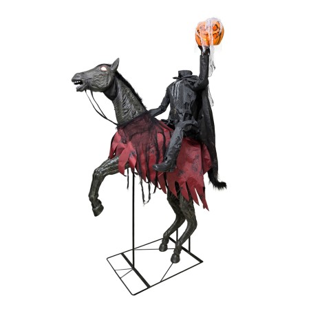 DECORATION HALLOWEEN CAVALIER DECAPITE SANS TETE  210 CM  ANIMATRONIC