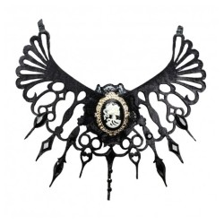TOUR DE COU GOTHIQUE NOIR AVEC CAME HALLOWEEN