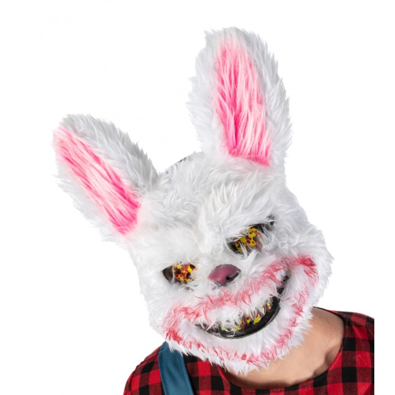 MASQUE PVC DE LAPIN TUEUR BLANC EN SANG MASQUE PVC DE LAPIN TUEUR BLANC EN SANG