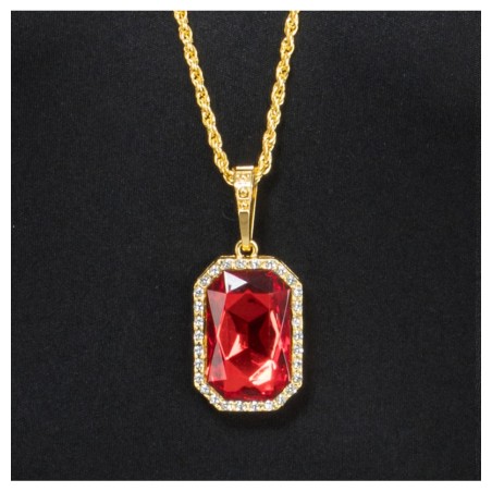 COLLIER RUBIS DE VAMPIRE PENDENTIF 3CM X 4CM / CHAINE 72CM