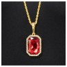 COLLIER RUBIS DE VAMPIRE PENDENTIF 3CM X 4CM / CHAINE 72CM