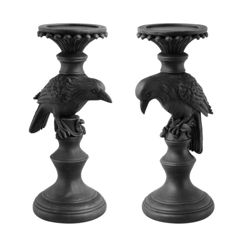 CHANDELIER CORBEAU RESINE - 2 ASS 11.5CM X 14CM X 29CM