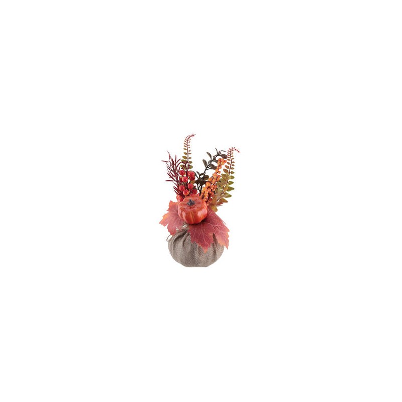 DECORATION COMPOSITION AUTOMNALE ORANGE DIAMETRE 11 X 27 CM