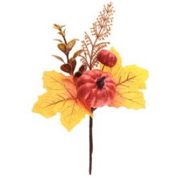 DECORATION  BRANCHE AUTOMNALE ORANGE 16 X 23 CM