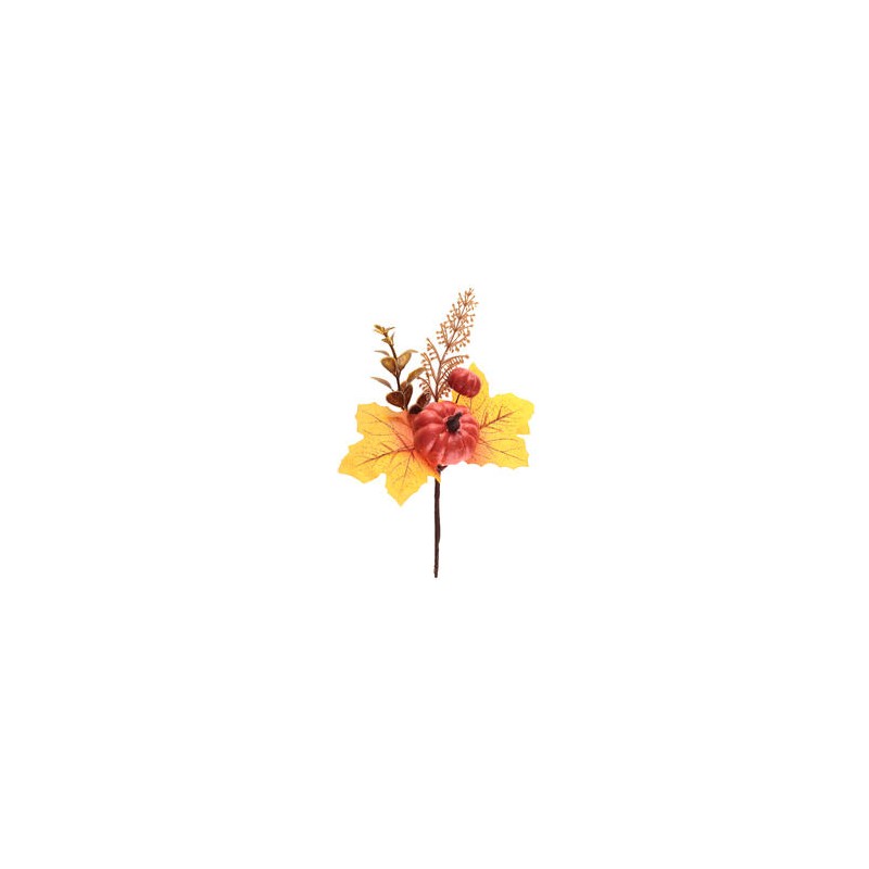 DECORATION  BRANCHE AUTOMNALE ORANGE 16 X 23 CM