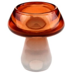 PORTE BOUGIE CHAMPIGNON DIAMETRE 6.5 CM X 9 CM  ORANGE