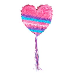 PINATA COEUR A TIRER OU A TAPER ROSE VIOLET ET BLEU