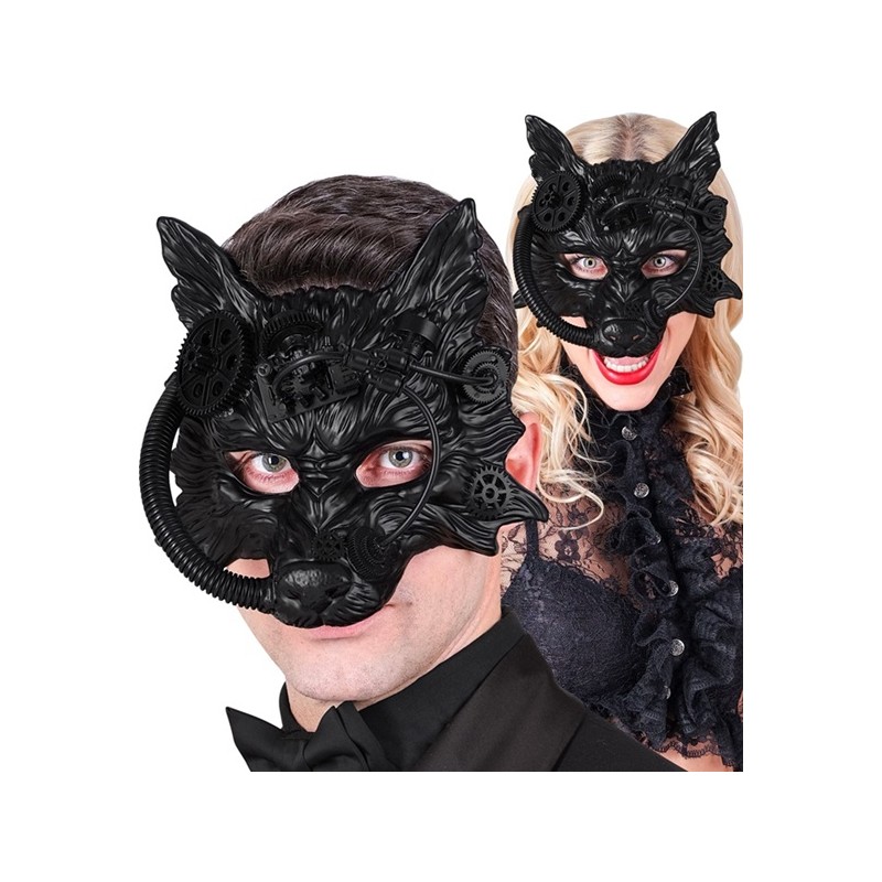 DEMI MASQUE LOUP GAROU STEAMPUNK NOIR DEMI MASQUE LOUP GAROU STEAMPUNK NOIR