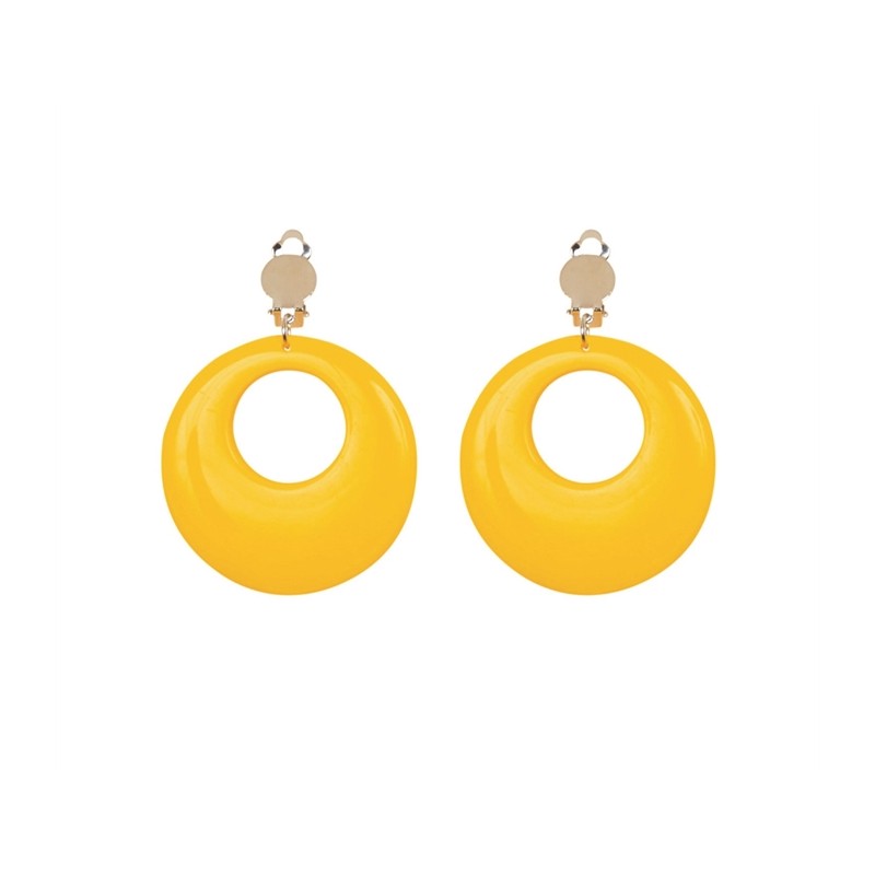 BOUCLES D'OREILLES JAUNE FLUO 