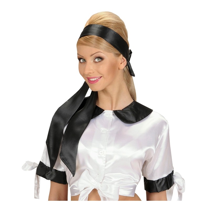 BANDEAU FOULARD NOIR SATIN BANDEAU FOULARD NOIR SATIN