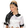 BANDEAU FOULARD  NOIR SATIN 