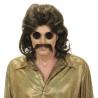 PERRUQUE + MOUSTACHES HOMME ANNEES 70 CHATAIN