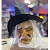 MASQUE VIEUX SORCIER ADULTE CHAPEAU NOIR