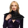 CAPE VOILE NOIR AVEC COL EN VELOUR ET DENTELLE CARMILLA