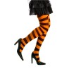 COLLANTS RAYES NOIR ET ORANGE ADULTE TAILLE XL 70 DEN