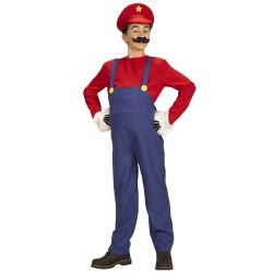 DEGUISEMENT SUPER PLOMBIER MARIO BLEU ET ROUGE TAILLE 8-10 ANS