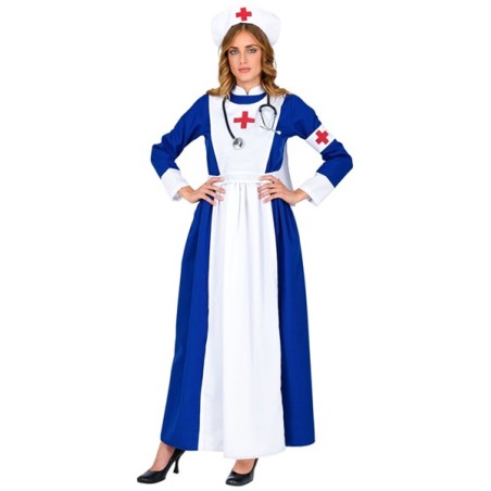 DEGUISEMENT INFIRMIERE 1900 VINTAGE OU RETRO TAILLE M ROBE + COIFFE + BRASSARD