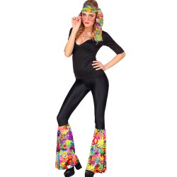 ENSEMBLE BANDEAU ET JAMBIERE ANNEES PEACE AND LOVE