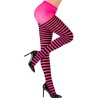 COLLANTS RAYES NOIR ET ROSE ADULTE TAILLE XL 70 DEN