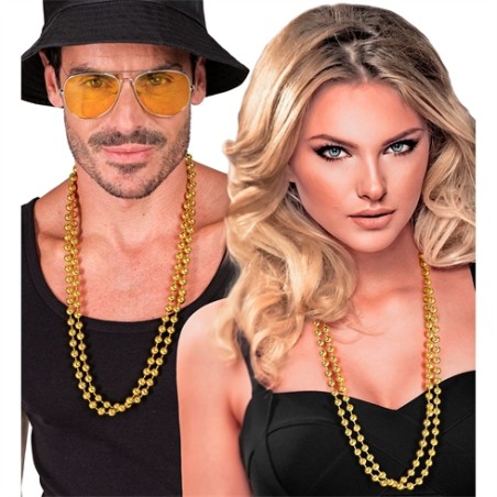 2 COLLIERS DE PERLE OR 40 CM
