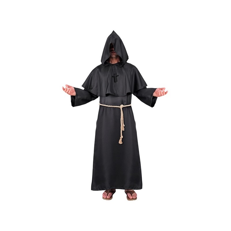 DEGUISEMENT MOINE NOIR TAILLE S-M ROBE A CAPUCHE CEINTURE DEGUISEMENT MOINE NOIR TAILLE S-M ROBE A CAPUCHE CEINTURE
