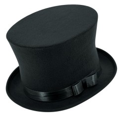 CHAPEAU HAUT DE FORME NOIR QUALITE SUPERIEURE