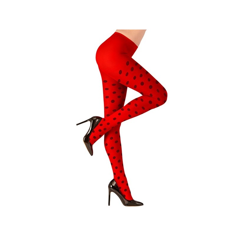 COLLANT COCCINELLE ROUGE A POIS NOIRS TAILLE XL ADULTE 70 DENIERS COLLANT COCCINELLE ROUGE A POIS NOIRS TAILLE XL ADULTE 70 DENIERS