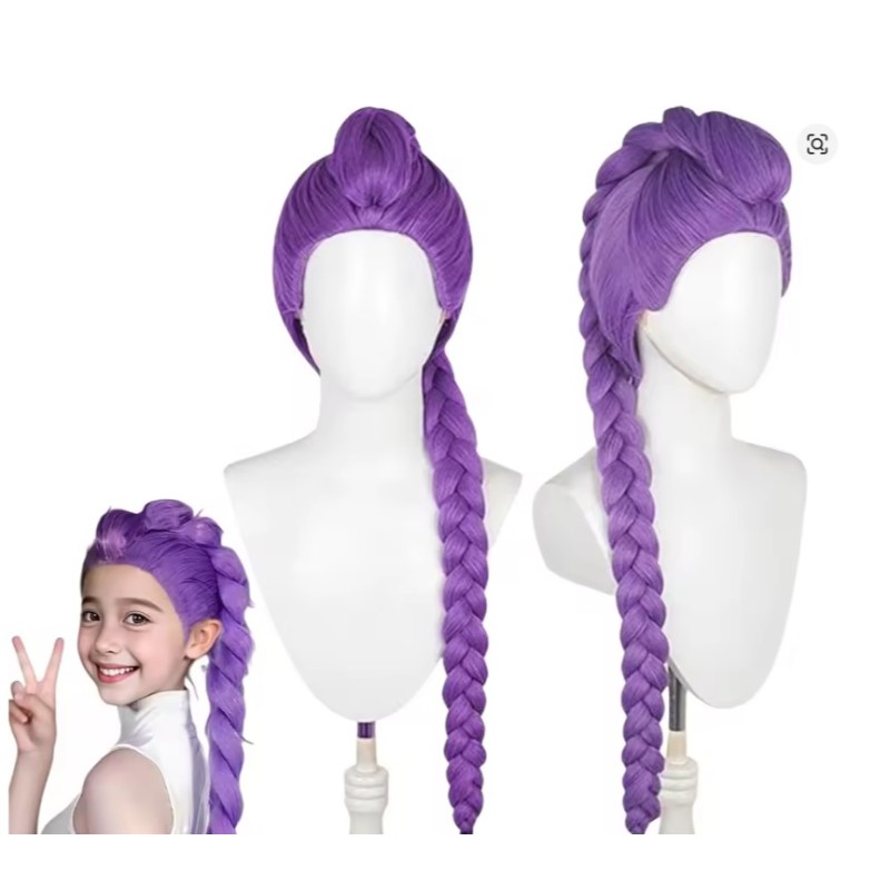 PERRUQUE MANGA LONGUE NATTE VIOLETTE DEMON PERRUQUE MANGA LONGUE NATTE VIOLETTE DEMON