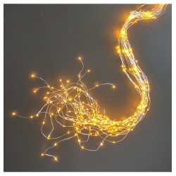 CASCADE DE GUIRLANDES 20 FILS LED X 20 LEDS  GOLD OU OR