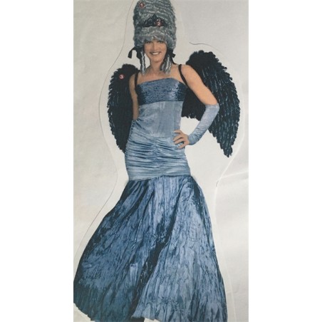 DEGUISEMENT ANGE HALLOWEEN ROBE GRISE TAILLE S