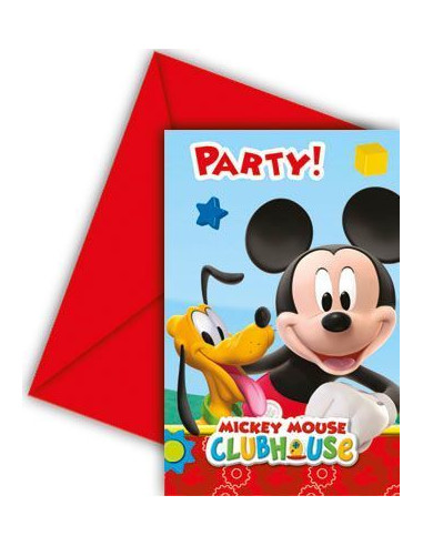6 CARTE D'INVITATIONS MICKEY MOUSSE 