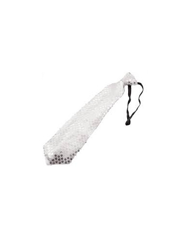 Cravate LED à sequins - Argent