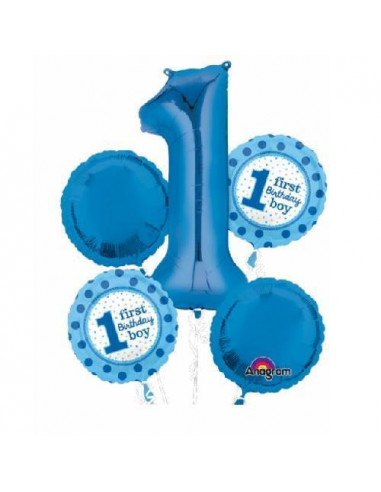 Bouquet de ballons Bleu Anniversaire