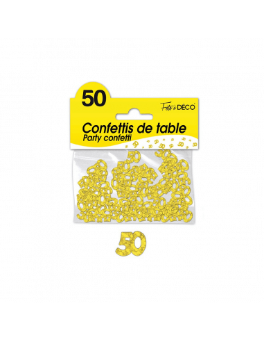 CONFETTIS DE TABLE 50 ANS OR 