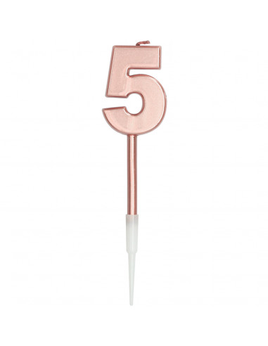 BOUGIE CHIFFRE 5 ROSE GOLD 