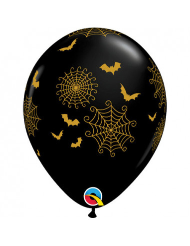 25 BALLONS LATEX NOIRS TOILES...