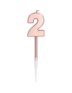 BOUGIE CHIFFRE 2 ROSE GOLD 