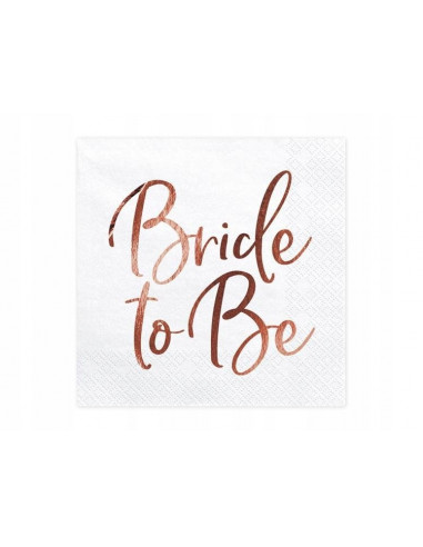 20 SERVIETTES BLANCHES BRIDE TO BE...