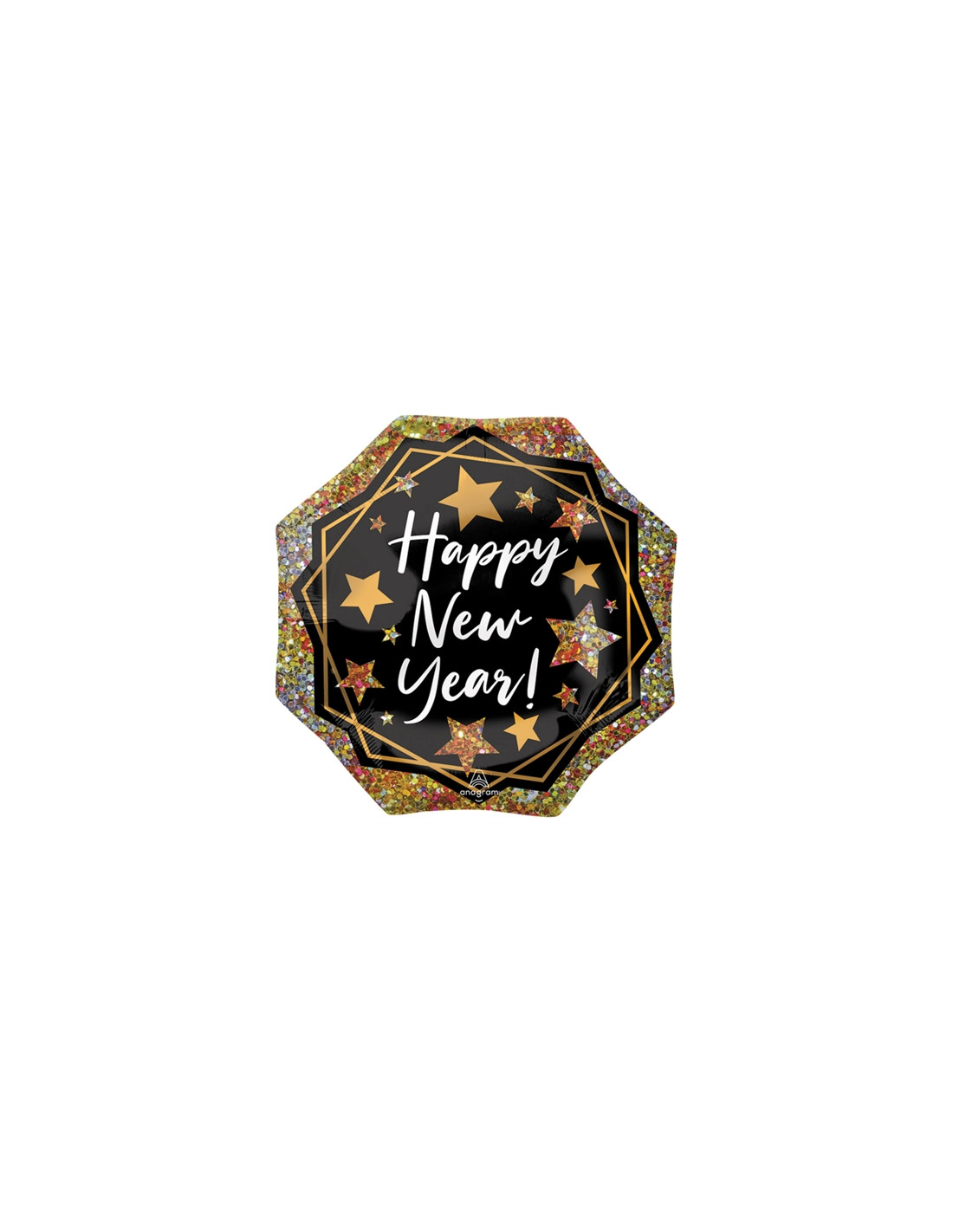 Ballon Happy New Year Noir et Or