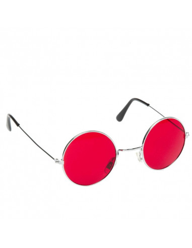 LUNETTES HIPPIES RONDES ROUGE