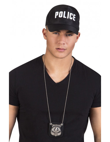 COLLIER BADGE POLICE ADULTE