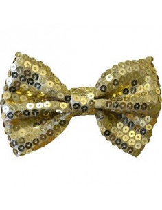 NOEUD PAPILLON SEQUIN OR