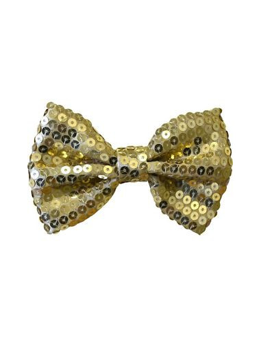 NOEUD PAPILLON SEQUIN OR