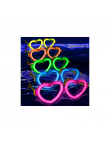 LUNETTES FLUO GLOW STICK FORME COEUR...